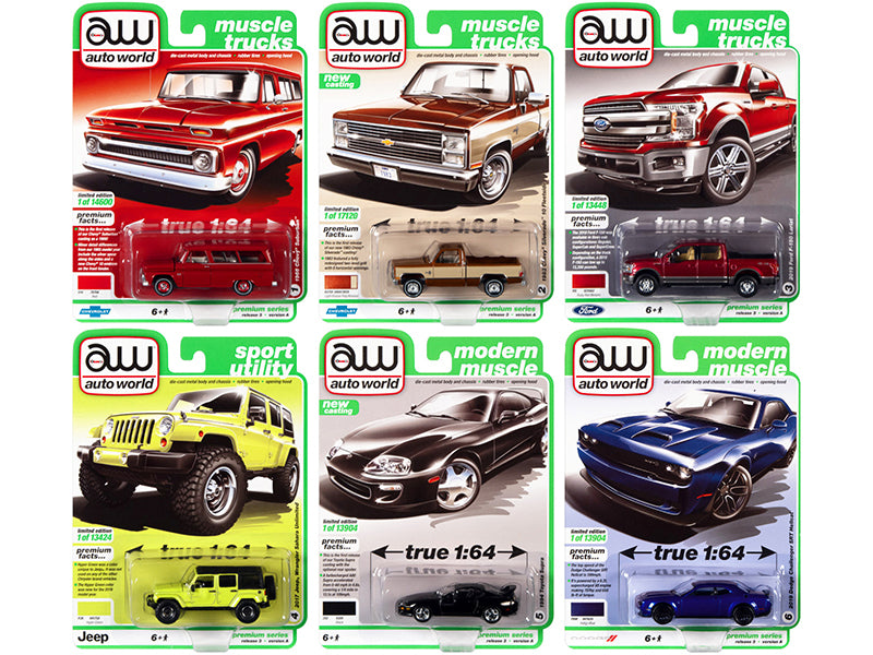 Autoworld Premium 2021 Set A of 6 pieces Release 3 1/64 Diecast Model