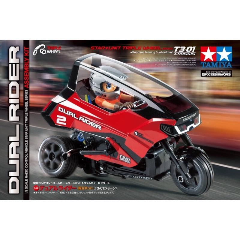 Tamiya 57407 Dual Rider with futuristic Styling Triple Wheel Kit T3-01 ...